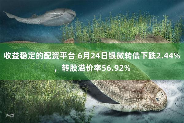 收益稳定的配资平台 6月24日银微转债下跌2.44%，转股溢价率56.92%