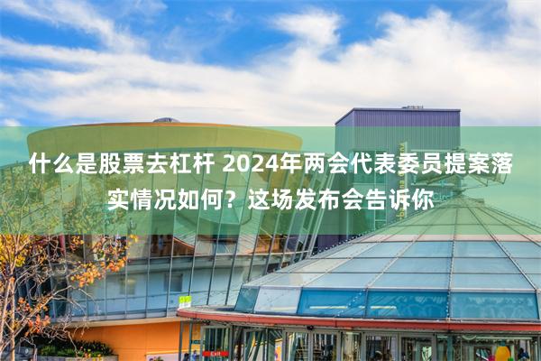 什么是股票去杠杆 2024年两会代表委员提案落实情况如何？这场发布会告诉你